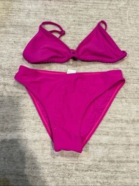 Bikini girls size 10 hot pink / Bright Fuchsia Triangle Bikini Set